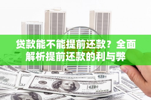 水上贷款能不能提前还款？全面解析提前还款的利与弊