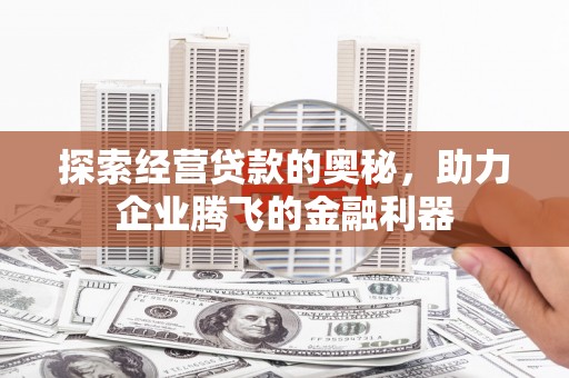 水上探索经营贷款的奥秘，助力企业腾飞的金融利器