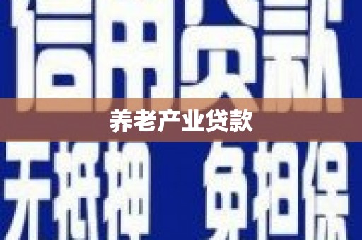 水上养老产业贷款