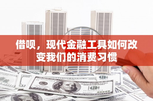 水上借呗，现代金融工具如何改变我们的消费习惯