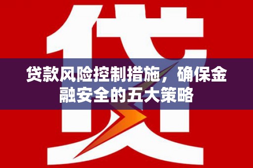 水上贷款风险控制措施，确保金融安全的五大策略