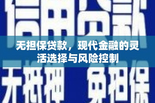 水上无担保贷款，现代金融的灵活选择与风险控制
