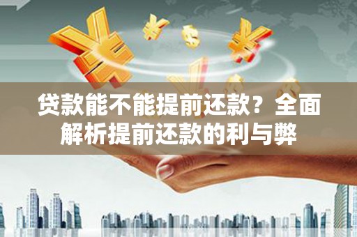 水上贷款能不能提前还款？全面解析提前还款的利与弊