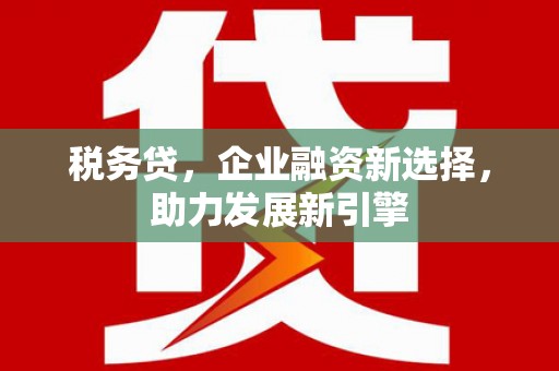 水上税务贷，企业融资新选择，助力发展新引擎