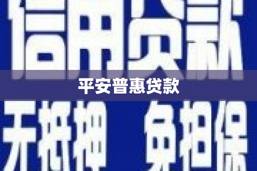 水上平安普惠贷款