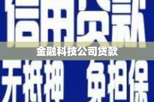 水上金融科技公司贷款